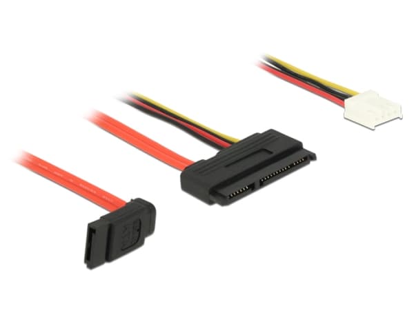 Delock - SATA-kabel - SAS 6Gbit/s - SATA-kombo (R) til 4-pin intern strøm, SATA (R) - 30 cm - svart, gul, rød