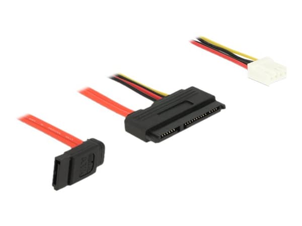 Delock - SATA-kabel - SAS 6Gbit/s - SATA-kombo (R) til 4-pin intern strøm, SATA (R) - 30 cm - svart, gul, rød