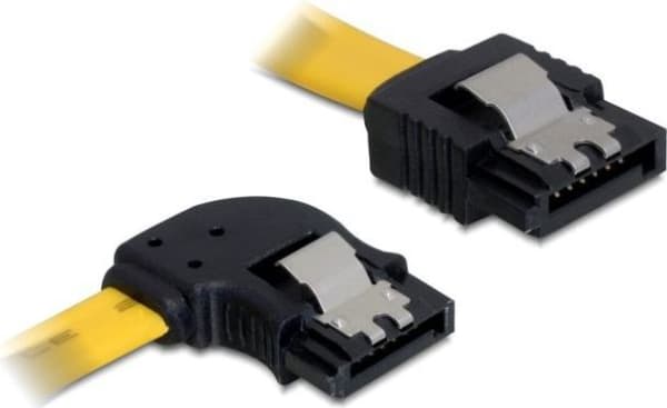 Delock Cable SATA - SATA-kabel - Serial ATA 150/300/600 - SATA (hona) till SATA (hona) - 50 cm - sprintlåsning, vänstervinklad kontakt, rak kontakt -