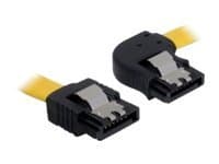 Delock Cable SATA - SATA-kabel - Serial ATA 150/300 - SATA (hona) till SATA (hona) - 30 cm - sprintlåsning, högervinklad kontakt, rak kontakt - gul