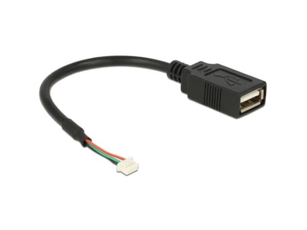 Delock - USB intern till extern adapter - USB (hona) till 4 stifts USB 2.0-rubrik (hona) - 15 cm - svart