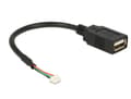 Miniatyrbild 2 av 3: Delock - USB intern till extern adapter - USB (hona) till 4 stifts USB 2.0-rubrik (hona) - 15 cm - svart