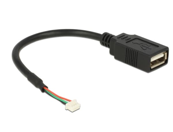 Delock - USB intern till extern adapter - USB (hona) till 4 stifts USB 2.0-rubrik (hona) - 15 cm - svart