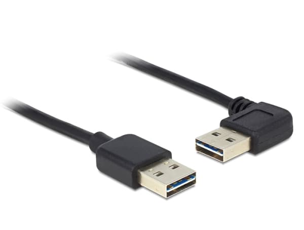 Delock Easy - USB-kabel - USB (hane) vändbar till USB (hane) vändbar - USB 2.0 - 2 m - svart