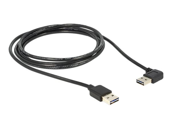 Delock Easy - USB-kabel - USB (hane) vändbar till USB (hane) vändbar - USB 2.0 - 2 m - svart