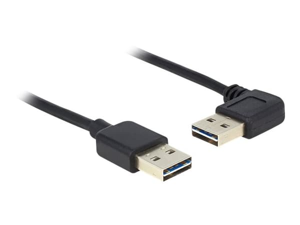 Delock Easy - USB-kabel - USB (hane) vändbar till USB (hane) vändbar - USB 2.0 - 2 m - svart