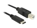 Miniatyrbilde 1 av 4: Delock - USB-kabel - 24 pin USB-C (hann) til USB-type B (hann) - USB 2.0 - 3 A - 50 cm - svart