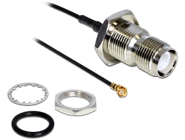 Delock - Antennadapter - RP-TNC (hona) till I-PEX (hane) - 20 m - RG-174 - svart