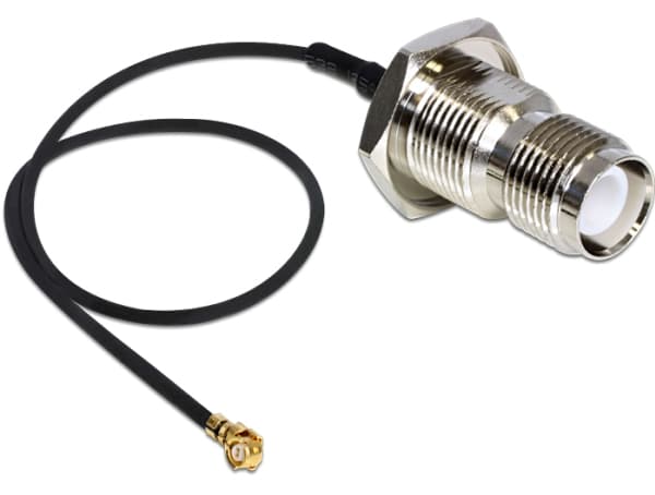 Delock - Antennadapter - RP-TNC (hona) till I-PEX (hane) - 20 m - RG-174 - svart