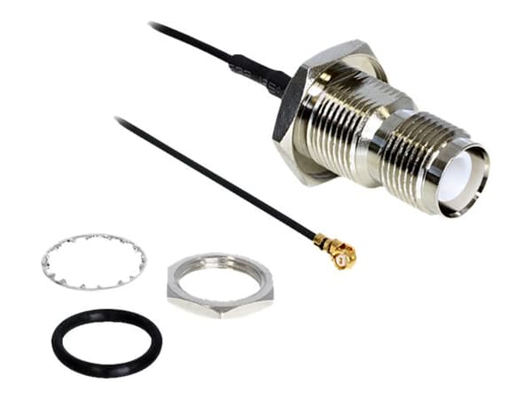 Delock - Antenneadapter - RP-TNC (hunn) til I-PEX (hann) - 20 m - RG-174 - svart