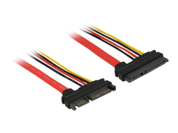 Delock - SATA-forlengelseskabel - Serial ATA 150/300/600 - SATA-kombo (P) til SATA-kombo (R) - 1 m - svart, gul, rød