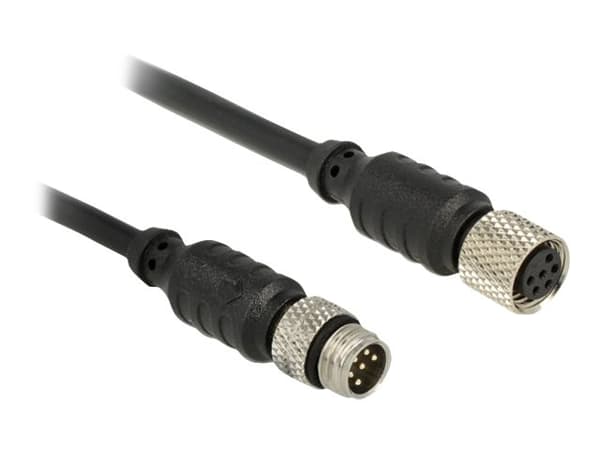 Navilock - GPS-kabel - 6 pin M8 (han) til 6 pin M8 (hun) - 10 m - sort