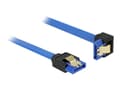 Miniatyrbild 1 av 3: Delock - SATA-kabel - Serial ATA 150/300/600 - SATA (R) rak till SATA (R) vinklad nedåt - 10 cm - sprintlåsning - blå