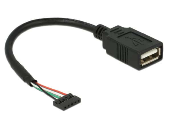 Delock - USB intern till extern adapter - USB (hona) till 5 stifts USB 2.0-rubrik (hona) - 15 cm - svart