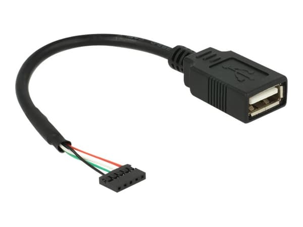 Delock - USB intern till extern adapter - USB (hona) till 5 stifts USB 2.0-rubrik (hona) - 15 cm - svart