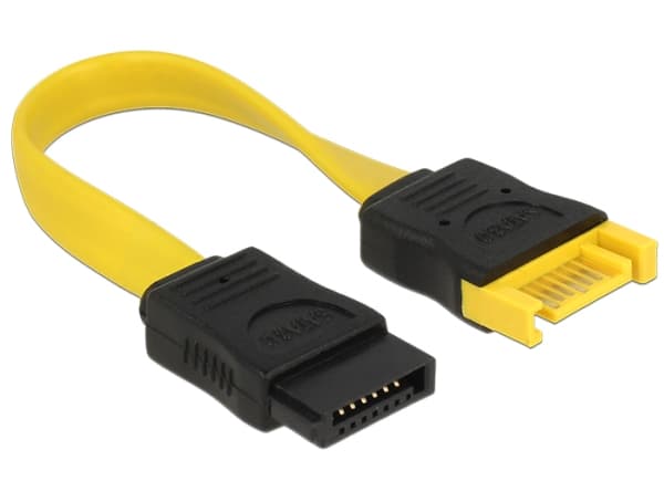 Delock - SATA-förlängningskabel - Serial ATA 150/300/600 - SATA (hane) till SATA (hona) - 10 cm - gul