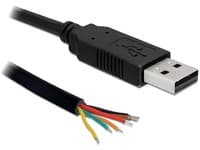 Delock Converter USB 2.0 > Serial-TTL 6 open wires (3.3 V) - Seriell adapter - USB 2.0 - serie - svart