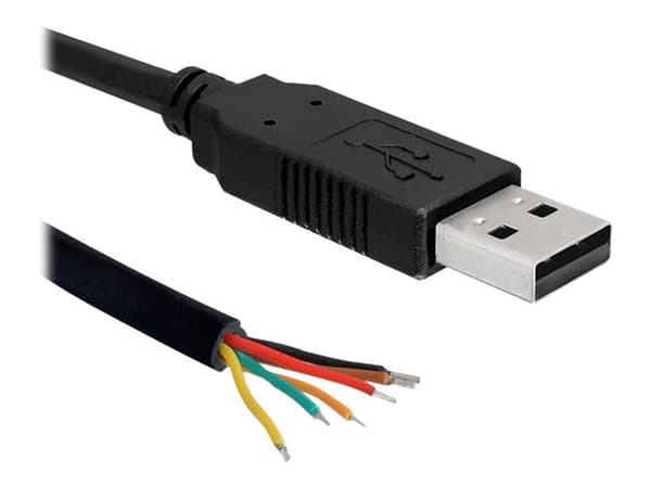 Delock Converter USB 2.0 > Serial-TTL 6 open wires (3.3 V) - Seriell adapter - USB 2.0 - serie - svart