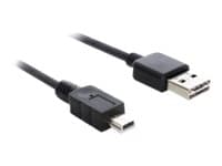 Delock Easy - USB-kabel - USB (hann) reversibel til mini-USB Type B (hann) - USB 2.0 - 50 cm - svart