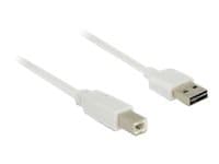 Delock Easy - USB-kabel - USB (hane) vändbar till USB typ B (hane) - USB 2.0 - 50 cm - vit