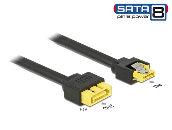 Delock - SATA-förlängningskabel - Serial ATA 150/300/600 - SATA (P) spärrad till 8-stifts SATA (R) - 30 cm