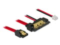 Miniatyrbilde 2 av 3: Delock - SATA-kabel - Serial ATA 150/300/600 - SATA, 2-pin intern strøm (R) til SATA-kombo (R) rett - 20 cm