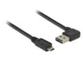 Miniatyrbilde 2 av 4: Delock Easy - USB-kabel - USB (hann) venstre/høyre-vinklet til Micro-USB type B (hann) rett - USB 2.0 - 2 m - reversible kontakter - svart