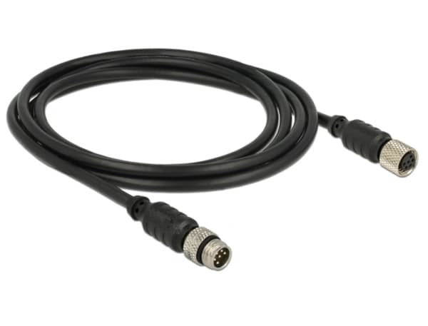 Navilock - GPS-kabel - 6 pin M8 han til 6 pin M8 hun - 3 m - sort