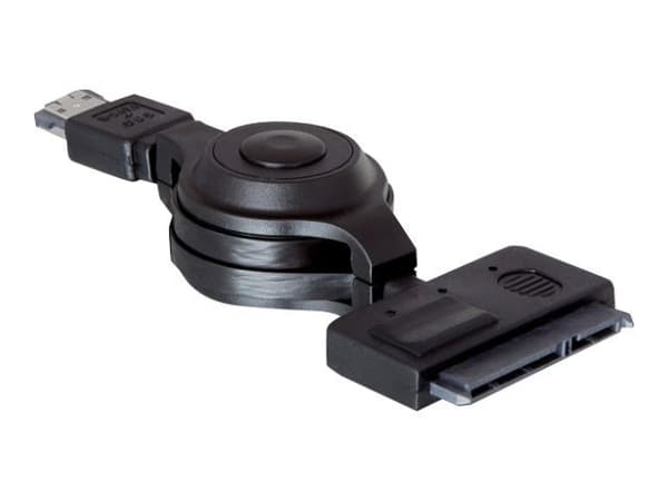 DeLOCK eSATAp-SATA Retractable Cable 1.2m, 1,2 m, SATA I, eSATAp, Musta