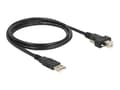 Miniatyrbild 1 av 4: Delock - USB-kabel - USB typ B (hane) till USB (hane) - USB 2.0 - 1 m - tumskruvar - svart