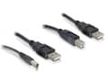 Miniatyrbilde 2 av 4: Delock - Strømkabelsett - USB (hann) til USB-type B, LS-jack 2,1 mm (hann) - 30 cm