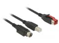 Miniatyrbild 3 av 3: Delock - USB-kabel med egen strömförsörjning - USB PlusPower (24 V) (hane) till USB typ B, Ström mini-DiN (hane) - 24 V - 5 m - svart