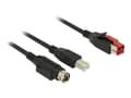 Miniatyrbild 2 av 3: Delock - USB-kabel med egen strömförsörjning - USB PlusPower (24 V) (hane) till USB typ B, Ström mini-DiN (hane) - 24 V - 5 m - svart