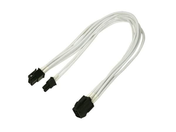 Nanoxia - Strømadapter - 8-pins PCIe-strøm (6+2) (hunn) til 6-pins PCIe-strøm (hann) - 30 cm - låst - hvit