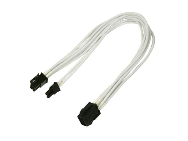 Nanoxia - Strømadapter - 8-pins PCIe-strøm (6+2) (hunn) til 6-pins PCIe-strøm (hann) - 30 cm - låst - hvit