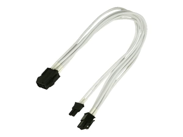 Nanoxia - Strømadapter - 8-pins PCIe-strøm (6+2) (hunn) til 6-pins PCIe-strøm (hann) - 30 cm - låst - hvit