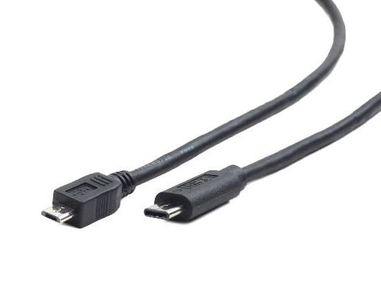 Cablexpert - USB-kabel - 24 pin USB-C (hane) till mikro-USB typ B (hane) - USB 2.0 - 1 m - formpressad, reversibel C-kontakt - svart