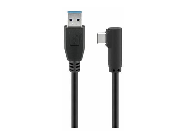 MicroConnect - USB-kabel - USB typ A (hane) rak till 24 pin USB-C (hane) vinklad - USB 3.2 Gen 1 - 50 cm - svart