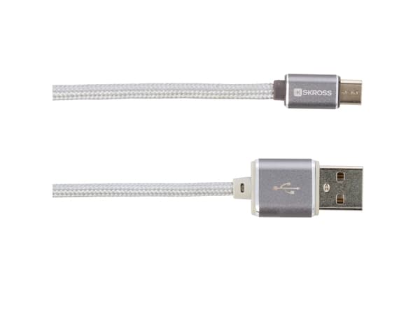 Skross USB-kabel USB 2.0 USB-A-hanstik, USB-micro-B-hanstik 1.00 m Sølv 2700240