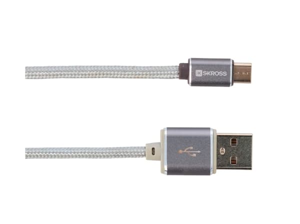 Skross USB-kabel USB 2.0 USB-A-hanstik, USB-micro-B-hanstik 1.00 m Sølv 2700240