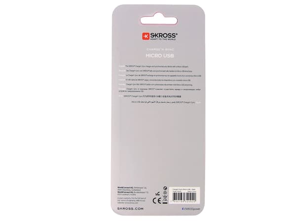 Skross USB-kabel USB 2.0 USB-A-hanstik, USB-micro-B-hanstik 1.00 m Sølv 2700240