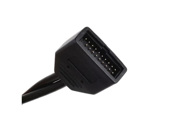 SilverStone - Intern USB-adapter - 19-stifts USB 3.0-kontakt (hane) till 9-stifts USB-överdel (hona)