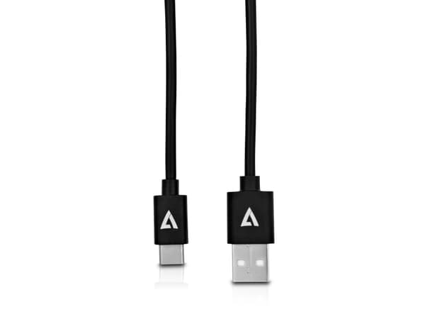 V7 - USB-kabel - USB-C (hane) till USB (hane) - USB 2.0 - 2 m - svart