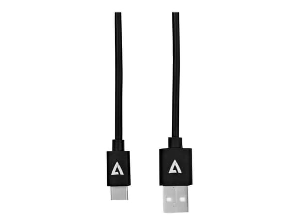 V7 - USB-kabel - USB-C (hane) till USB (hane) - USB 2.0 - 2 m - svart