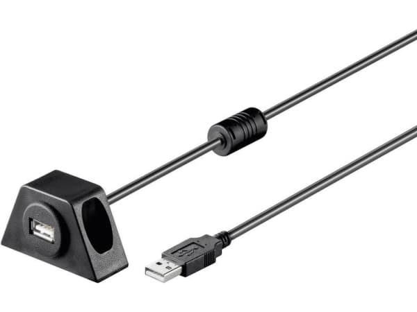 Goobay USB2.0 - USB2.0, 0.6m, 0,6 m, USB A, USB A, USB 2.0, Hane/Hona, Svart