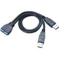 Miniatyrbild 3 av 5: Akasa AK-CBUB12-30BK - USB intern till extern adapter - 19-stifts USB 3.0-kontakt (hona) till USB typ A (hane) - 30 cm - svart