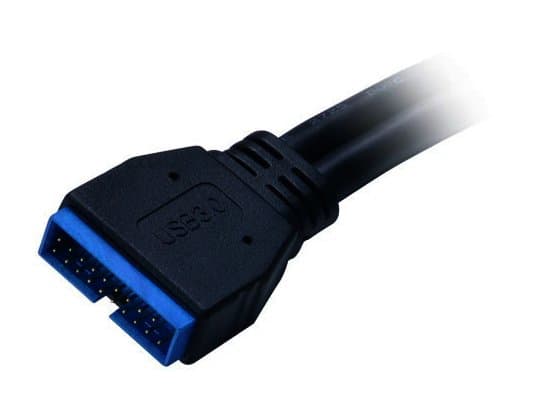 Akasa AK-CBUB12-30BK - USB intern till extern adapter - 19-stifts USB 3.0-kontakt (hona) till USB typ A (hane) - 30 cm - svart