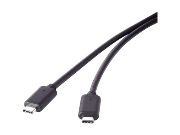 Renkforce RF-4381068, 0,5 m, USB C, USB C, USB 3.2 Gen 2 (3.1 Gen 2), 10 Gbit/s, Svart