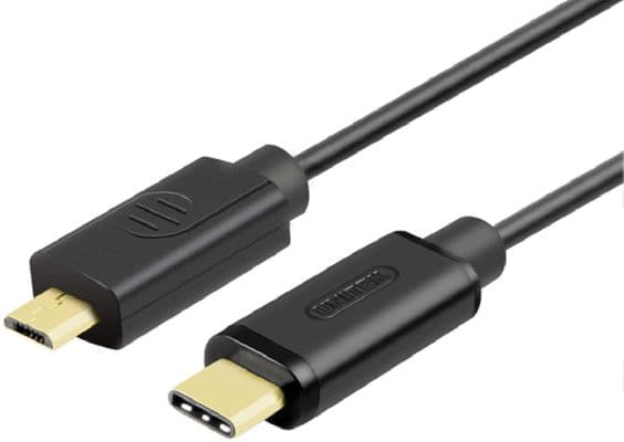 Unitek Y-C473BK - USB-kabel - 24 stift USB-C (han) till Micro-USB Typ B (han) - USB 2.0 - 1 m - sorterad