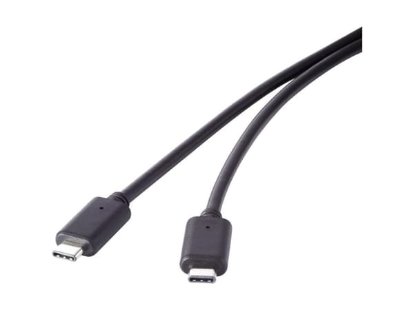 Renkforce RF-4381074, 1,5 m, USB C, USB C, USB 3.2 Gen 2 (3.1 Gen 2), 20 Gbit/s, Svart